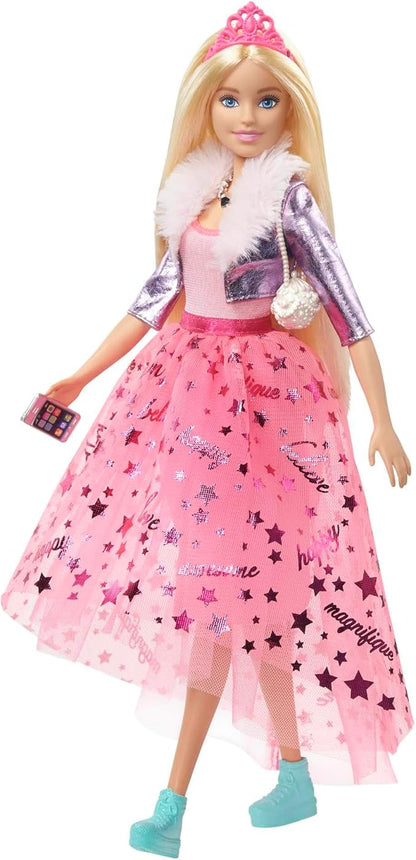 Barbie Princess Adventure Barbie GML76 (Includes Accessories, Pet Accessories), Dress Up Doll Care Set