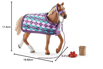 Schleich English Thoroughbred with Blanket Playset