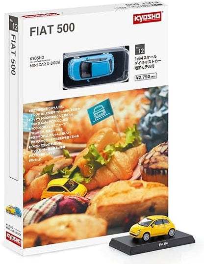 Kyosho Mini Car & Book No.12 1/64 Fiat 500 Yellow Finished Product