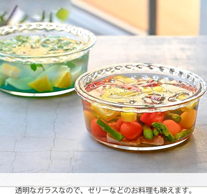 HARIO HWCK-100-BK Heat Resistant Glass Whole Cake Mold, No. 5, 33.4 fl oz (1000 ml), BUONO kitchen Clear Au Gratin Dish, Made in Japan