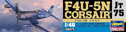 Hasegawa 1/48 US Navy/Marine Corps Night Fighter F4U-5N Corsair Plastic Model JT75