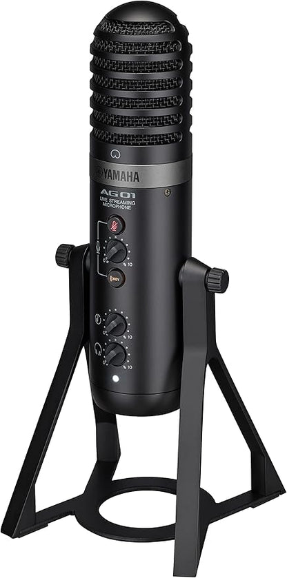 Yamaha AG01 B Live Streaming Microphone with Integrated Microphone USB Microphone Black