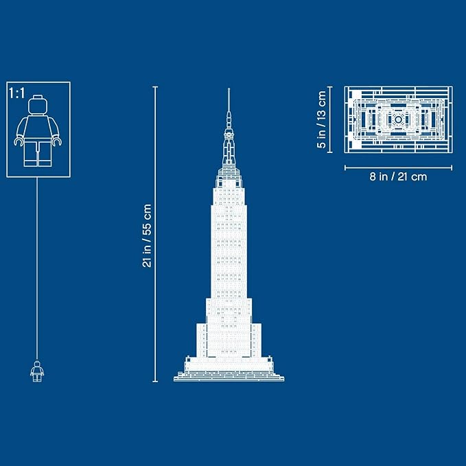 LEGO Architecture Empire State Building 21046 New York City Skyline Architecture Model Kit for Adults and Kids, Build It Yourself Model Skyscraper, New 2019 (1767 Pieces)