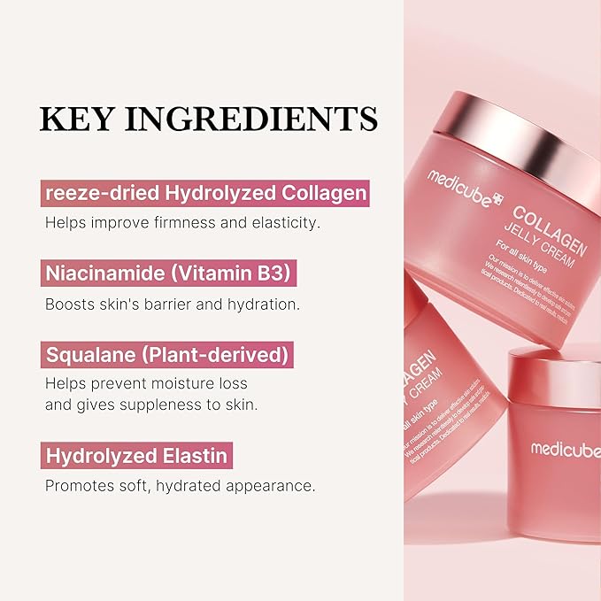 Medicube Collagen Jelly Cream- Niacinamide & Freeze-Dried Hydrolyzed Collagen - No artificial color, Korean skincare (3.71 fl.oz.)