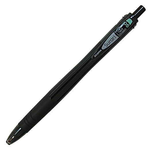 Zebra Surari Emulsion Ink Pen - 0.5 mm - Dark Black Body - Black Ink