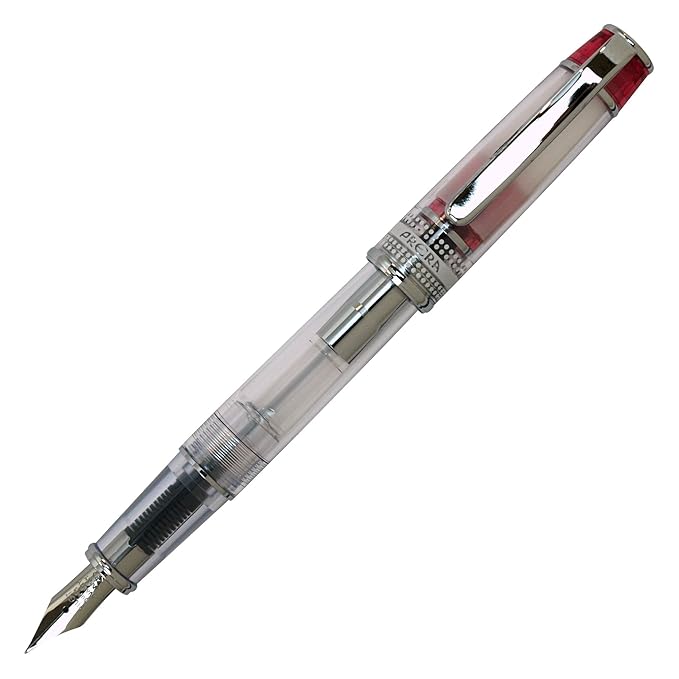Pilot Prera Iro-Ai Fine-Nib Transparent Red Body Fountain Pen (FPRN-350R-TR