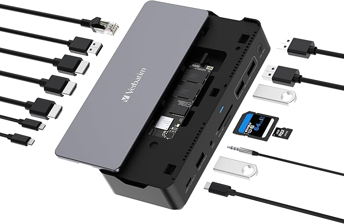 Verbatim USB-CPRO Docking Station with 15 Port SSD CDS-15SSD, 32174