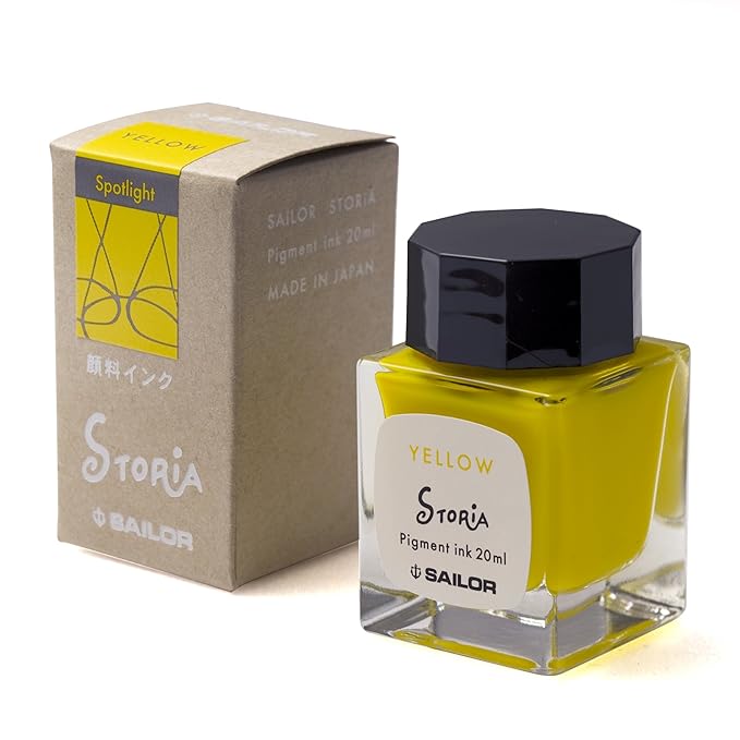 Sailor Fountain Pen, Pigment Bottle Ink, Storia, 0.7 fl oz (20 ml), Red 131006230 (yellow)