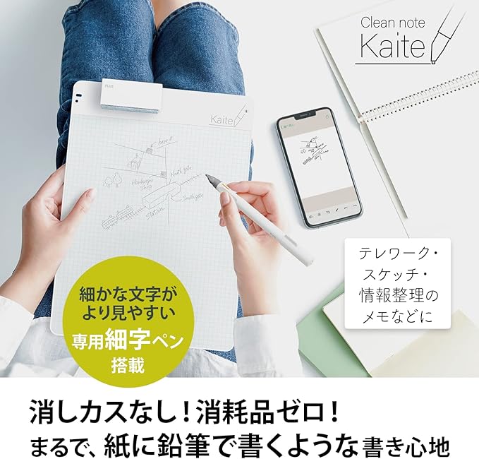 PLUS KA-202P-JP2 428-713 Memo Pad, Clean Notes, Kaite2S, A4 Square