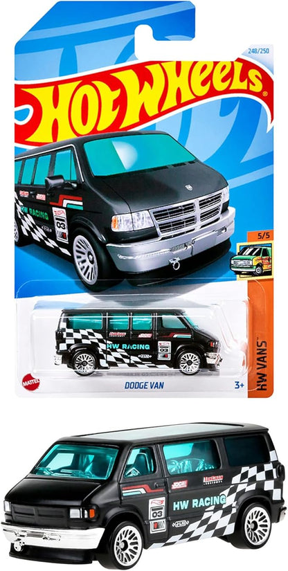 Hot Wheels HXR31 Basic Car Dodge Van Vehicle Toy Mini Car 3 Years Old and Up Black