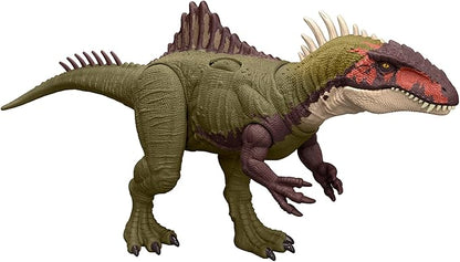 Mattel Jurassic World HXF52 Battle Action! Becklespinax Children's Figure, Dinosaur Toy, Total Length: Approx. 17.1 inches (43.4 cm), 4 Years Old and Up Green