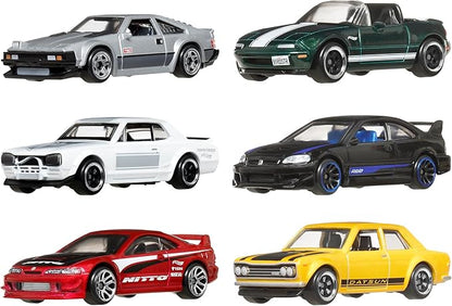 Hot Wheels JBY77 Street of Japan Multipack Vehicle Toy, Mini Car, 6 Pack, 3 Years Old and Up Multi