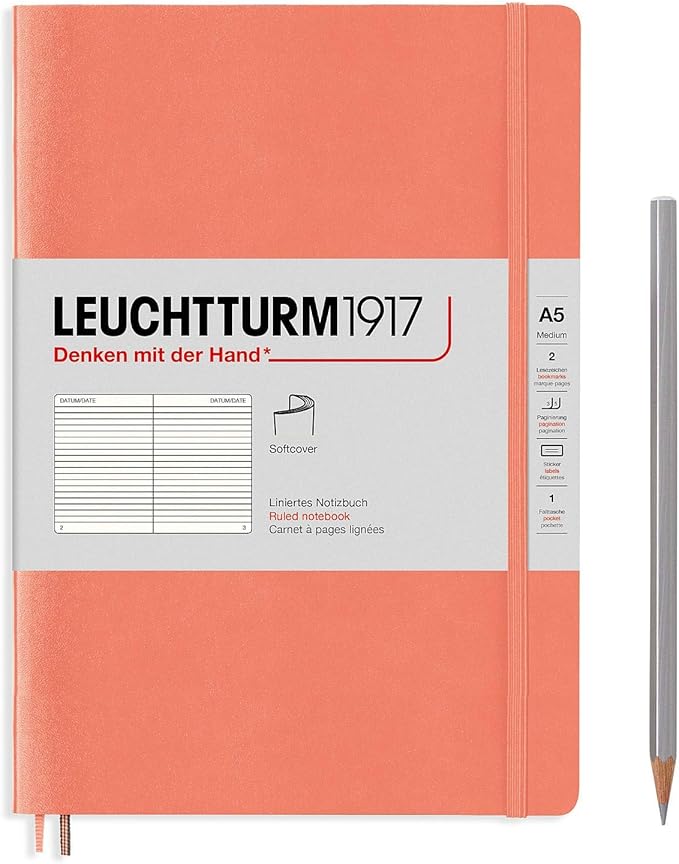 Leuchtturm Bellini 361594 Notebook, A5, Horizontal Ruled, Soft Cover