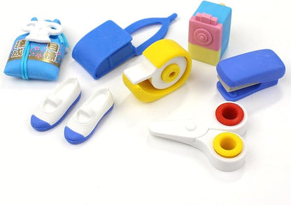 Iwako Eraser, School Grade, 10-Piece Blister