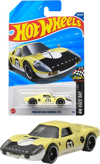 Hot Wheels JFN74 Basic Car, Porsche 904 Carrera GTS Vehicle Toy, Mini Car, 3 Years Old and Up, Yellow