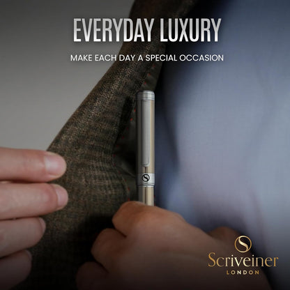 Scriveiner Stainless Steel Ballpoint Pen Executive, Best Ballpoint Pen Gift Set for Office, Nice Pen