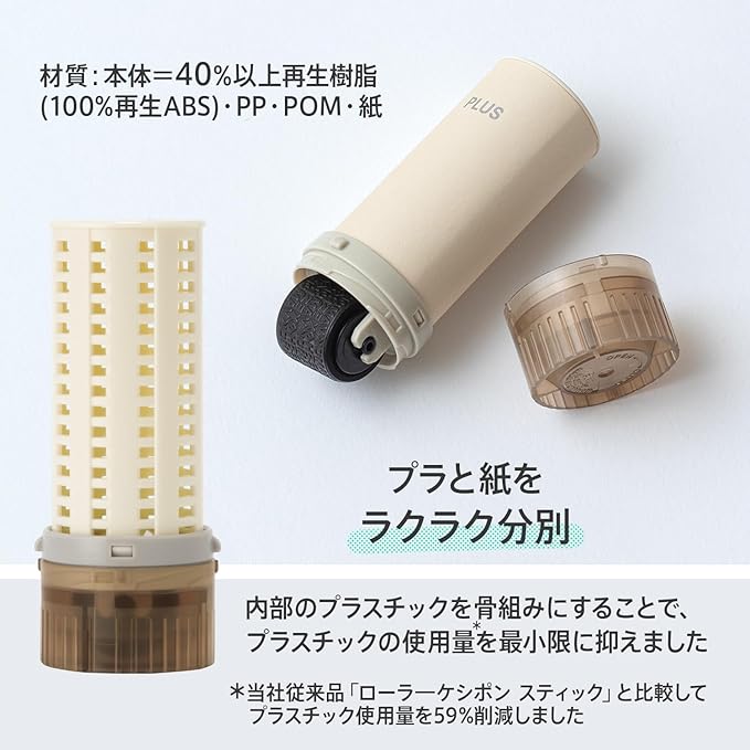 Plus Personal Information Protection Stamp Roller Keshipon Slim Fit 2-Piece Set Cream IS-600CM 40-183×2