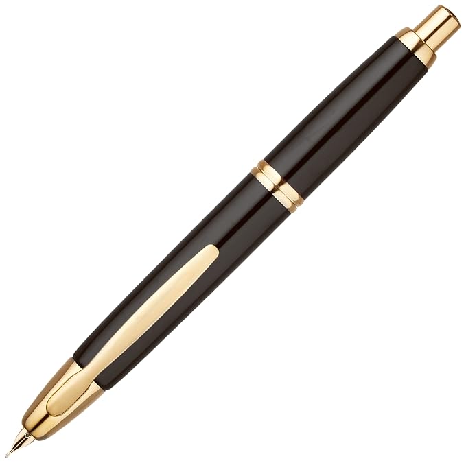 Pilot Japan Pilot Capless Vanishing Point Black 18Kt Gold Trim Medium Nib Fountain Pen