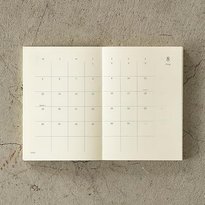 Midori 22278006 MD Notebook Diary, Notebook Stickers, 2024, M, Monthly (Starts December 2023) Paperback (Monthly)