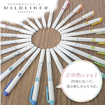 Zebra Highlighter Pens Mildliner 25 Color Set Wkt7 C, Multicolor