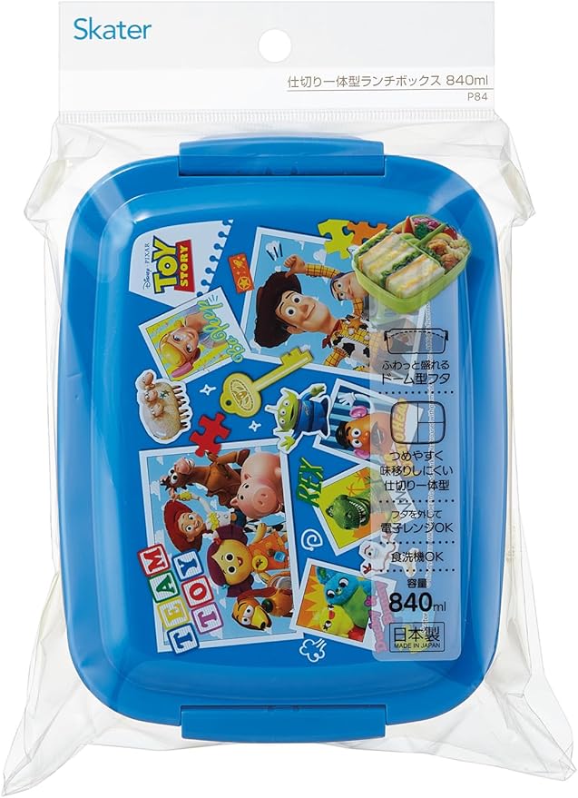 Skater P84 Kids' Lunch Box, Dome-shaped, Integrated Dividers, 28.1 fl oz (820 ml), Toy Story, Disney, Boys, Made in Japan
