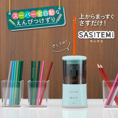 Plus  SASITEMI FS-760 84-017 Electric Pencil Sharpener Plus, Fully Automatic Pencil Sharpener, Color: Blue