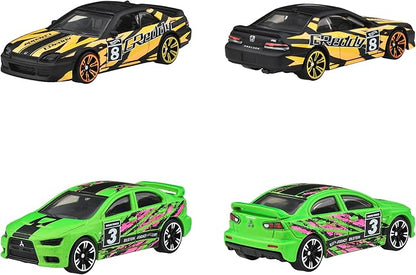 Hot Wheels 986E-HLH72 Neon Speeders Assortment Vehicle Toy, Mini Car, Pack of 10, Sold in Box, 3 Years Old and Up Multi