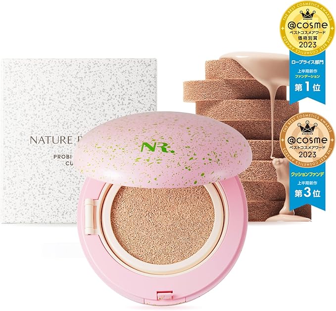 NATURE REPUBLIC OFFICIAL PROBIO Essence Cushion, 23 Natural Beige, SPF 30 PA++ Painting, Translucent Cover, Cushion Foundation, Korean Cosmetics, Natural, Lactic Acid Bacteria, CICA Base Makeup,