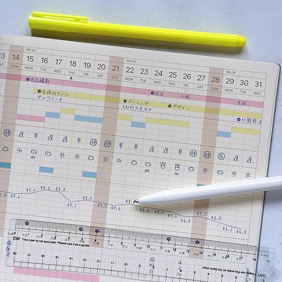 Laconic LGMD14-150 Notebook, 2026, A5 Monthly Gantt Chart, Ticket Paper