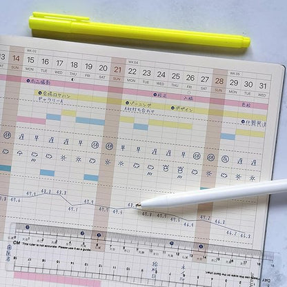 Laconic LGMD14-150 Notebook, 2026, A5 Monthly Gantt Chart, Ticket Paper