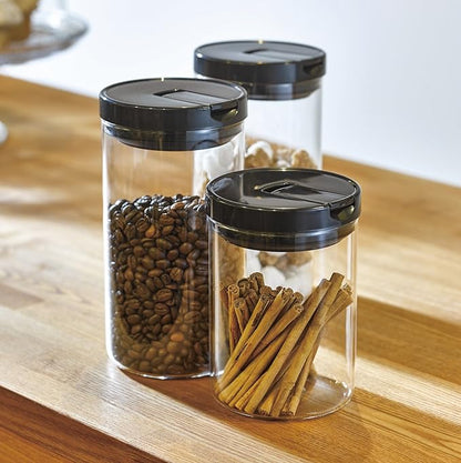 Hario MCN-200B Glass Canister - 800 ml, 1 Pieces, Black