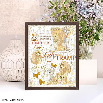 Yanoman (Made in Japan) 300 Piece Bubble Light Jigsaw Puzzle, Disney, Colorful Gold/Lady and the Tramp (6.5 x 8.5 inches (16.5 x 21.5 cm), 42-111 Pieces with Request Postcard