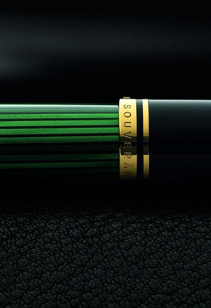 Pelikan K400 Ballpoint Pen, Green Stripe, Oil-based, Genuine Import