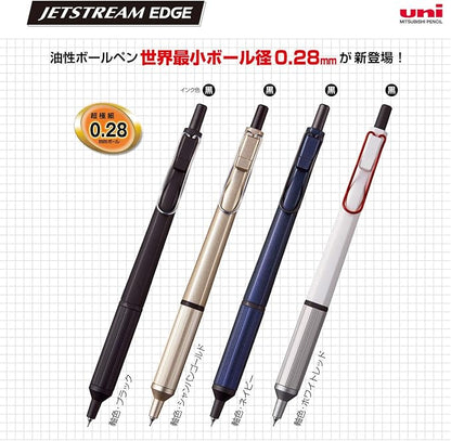 Uni Mitsubishi Pencil SXN100328.25 Permanent Ballpoint Pen, Jet Stream Edge, 0.28, Champagne Gold, Extra Fine Point But Easy to Write