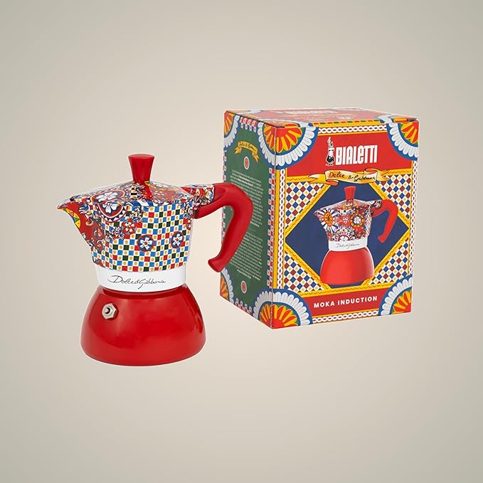 Bialetti Dolce & Gabbana MOKA INDUCTION 4 Cup, Induction Safe & Open Fire