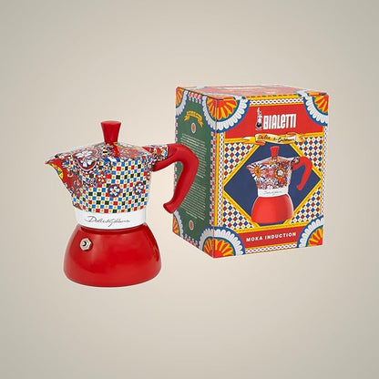 Bialetti Dolce & Gabbana MOKA INDUCTION 4 Cup, Induction Safe & Open Fire
