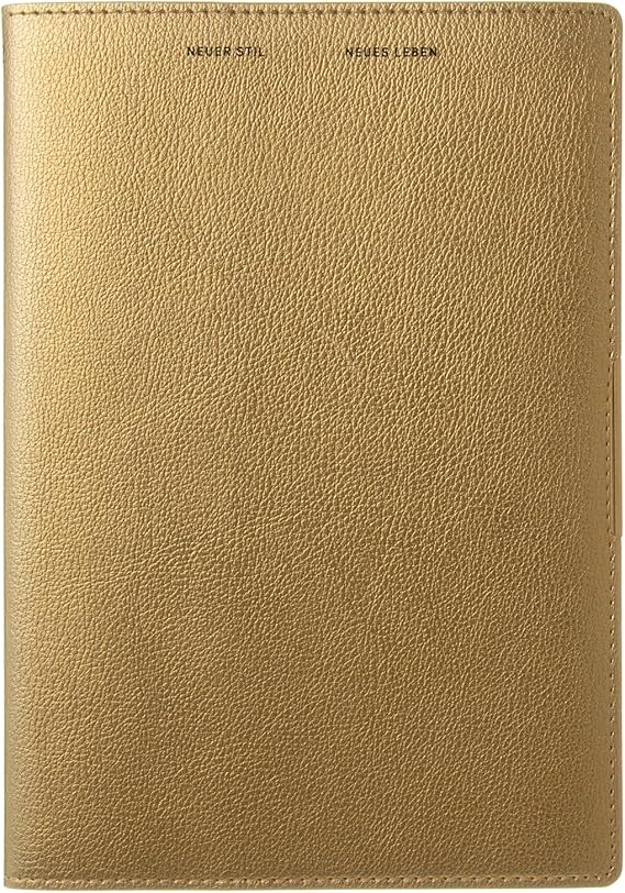 Laconic LED 29-330GD Monthly Notebook, A5 Monthly, Metallic Synthetic Leather, Gold, 2026 (Starts from December 2025)
