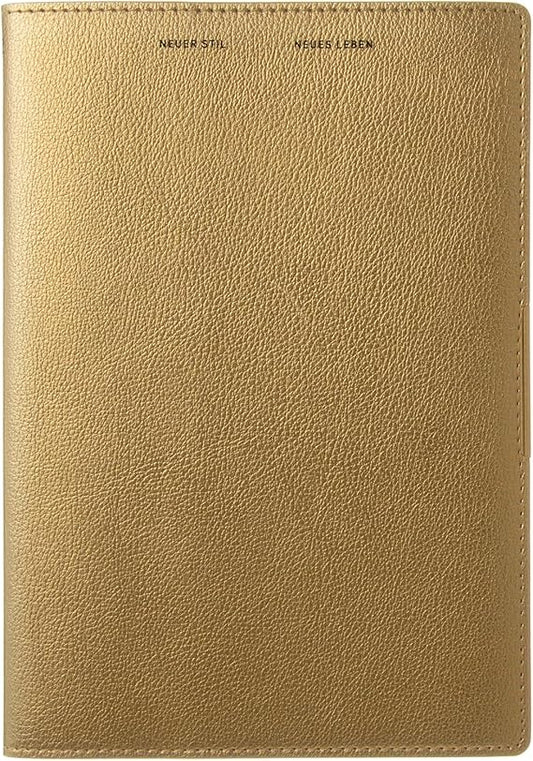 Laconic LED 29-330GD Monthly Notebook, A5 Monthly, Metallic Synthetic Leather, Gold, 2026 (Starts from December 2025)