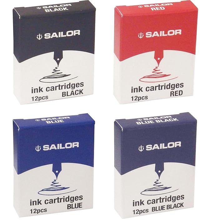 SAILOR FOUNTAIN PEN CARTRIDGE JENTLE INK RED 12 PIECE BOX[13-0402-130]