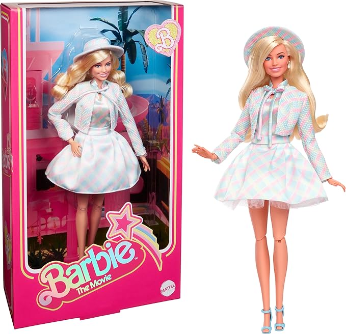 Barbie HRF26 Movie Blue Check Dress