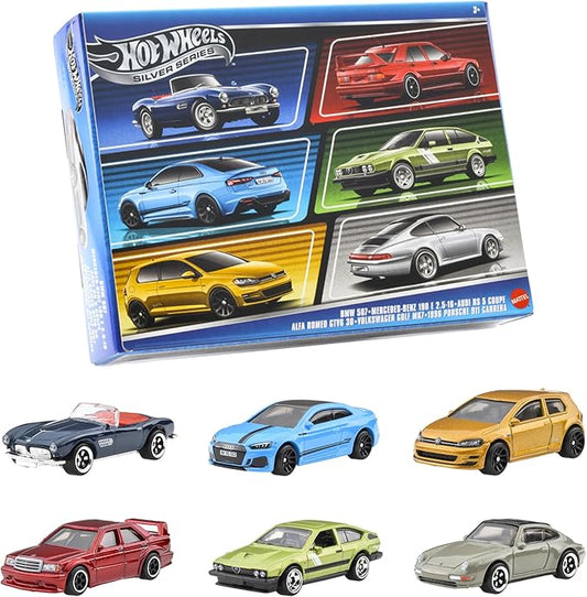 Hot Wheels JBY79 Euro Style Multipack Vehicle Toy Mini Car, 6 Pack 3 Years Old and Up Multi