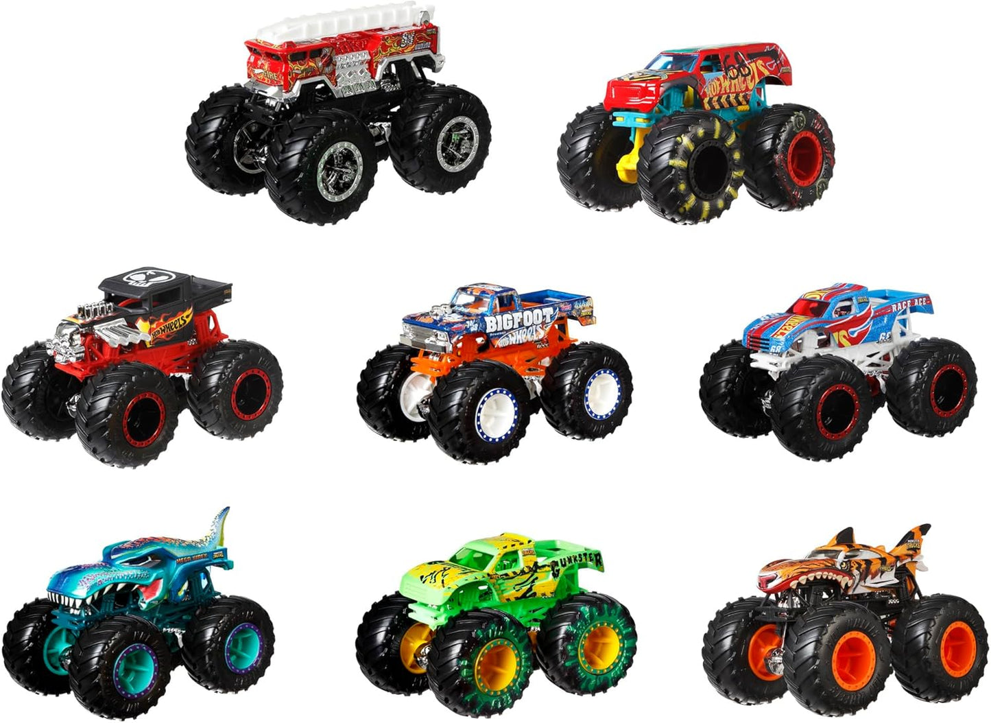 Hot Wheels HDB12 Monster Truck, 8 Pack (Mini Car, Set of 8)
