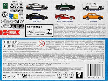 Hot Wheels JBY77 Street of Japan Multipack Vehicle Toy, Mini Car, 6 Pack, 3 Years Old and Up Multi