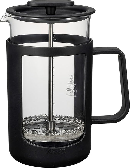 HARIO CPU-4-B CafePress U Press Coffee Heat Resistant Glass, Practical Capacity, 20.3 fl oz (600 ml), Black