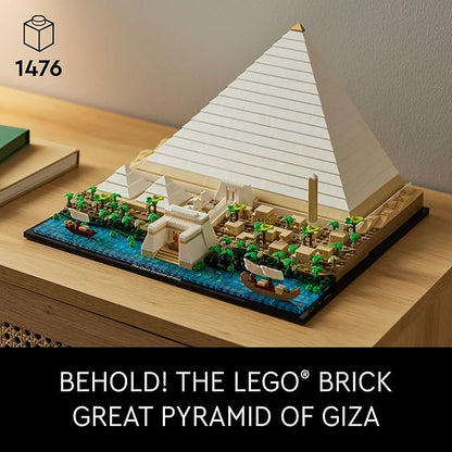 LEGO Architecture Great Pyramid of Giza Set 21058, Home Décor Model Building Kit, Creative DIY Activity, Famous Landmarks Collection