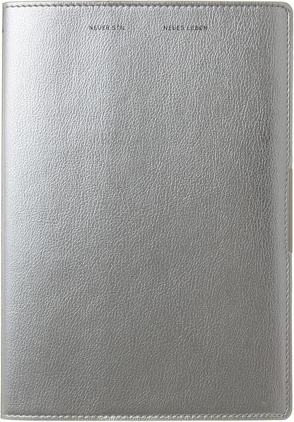 Laconic 2026 Monthly Notebook, A5 Monthly, Metallic Synthetic Leather, Silver, LED29-330SV (Starts in December 2025)