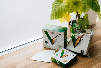 Hario V60 Disposable Paper Coffee Filters, 100 Count, Size 03, Natural, Untabbed