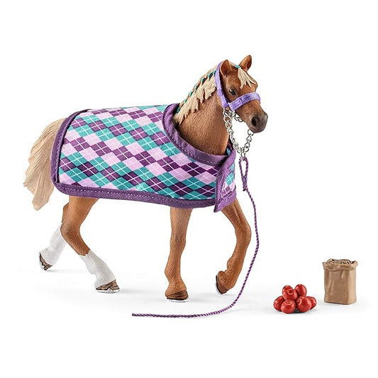Schleich English Thoroughbred with Blanket Playset