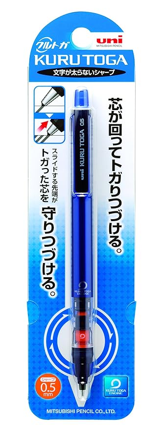 Uni Mechanical Pencil Kurutoga Pipe Slide Model 0.5mm, Blue Body (M54521P.33)