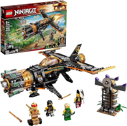 LEGO Ninjago Legacy Boulder Blaster 71736 Airplane Toy Featuring Collectible Figurines, New 2021 (449 Pieces) Multicolor
